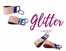 Load image into Gallery viewer, Key Fob Glitter &amp; Faux Leather