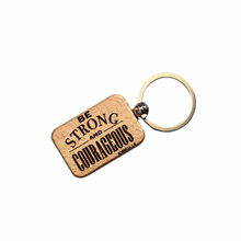 Load image into Gallery viewer, Joshua 1:9 Wooden Keychain