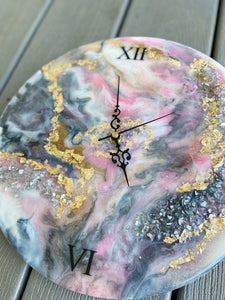 Geode Inspired Wall Clock Home - HOPEfully Handmade