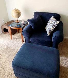 Three Piece Blue Living Room Set - HOPEfully Handmade