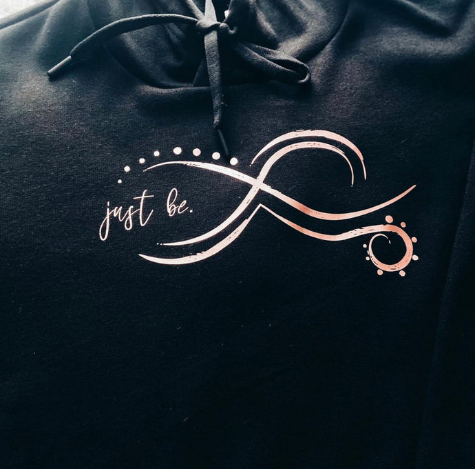 Just Be Collection Black & Rose Gold Hoodie